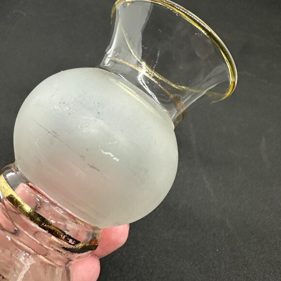 Vintage Bartlett Collins Glass Bud Vase Flower Floral Hand Painted Frosted - Picture 9 of 9